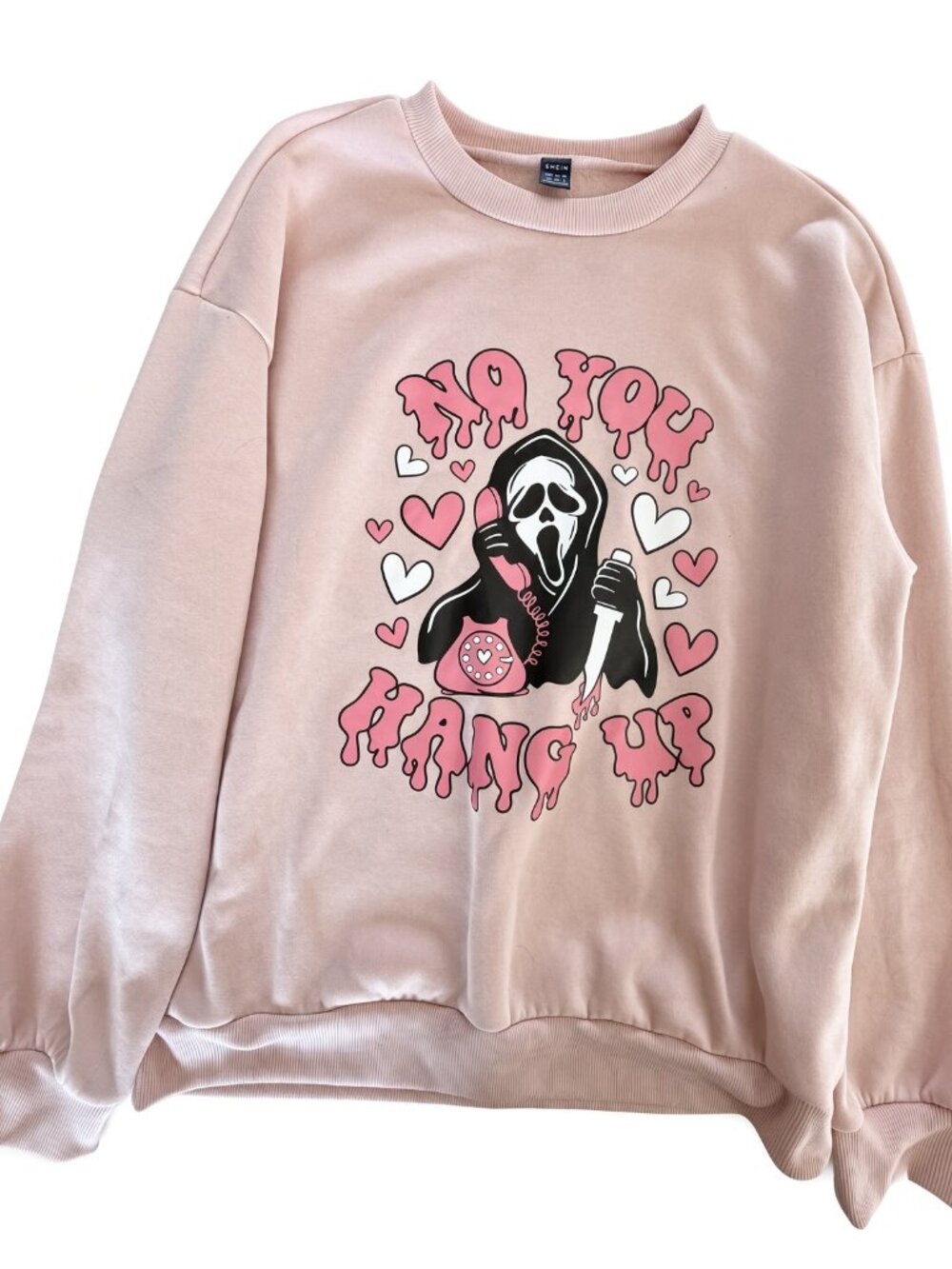 Pink Ghostface “No You Hang Up” Scream Crewneck Sweatshirt Size M